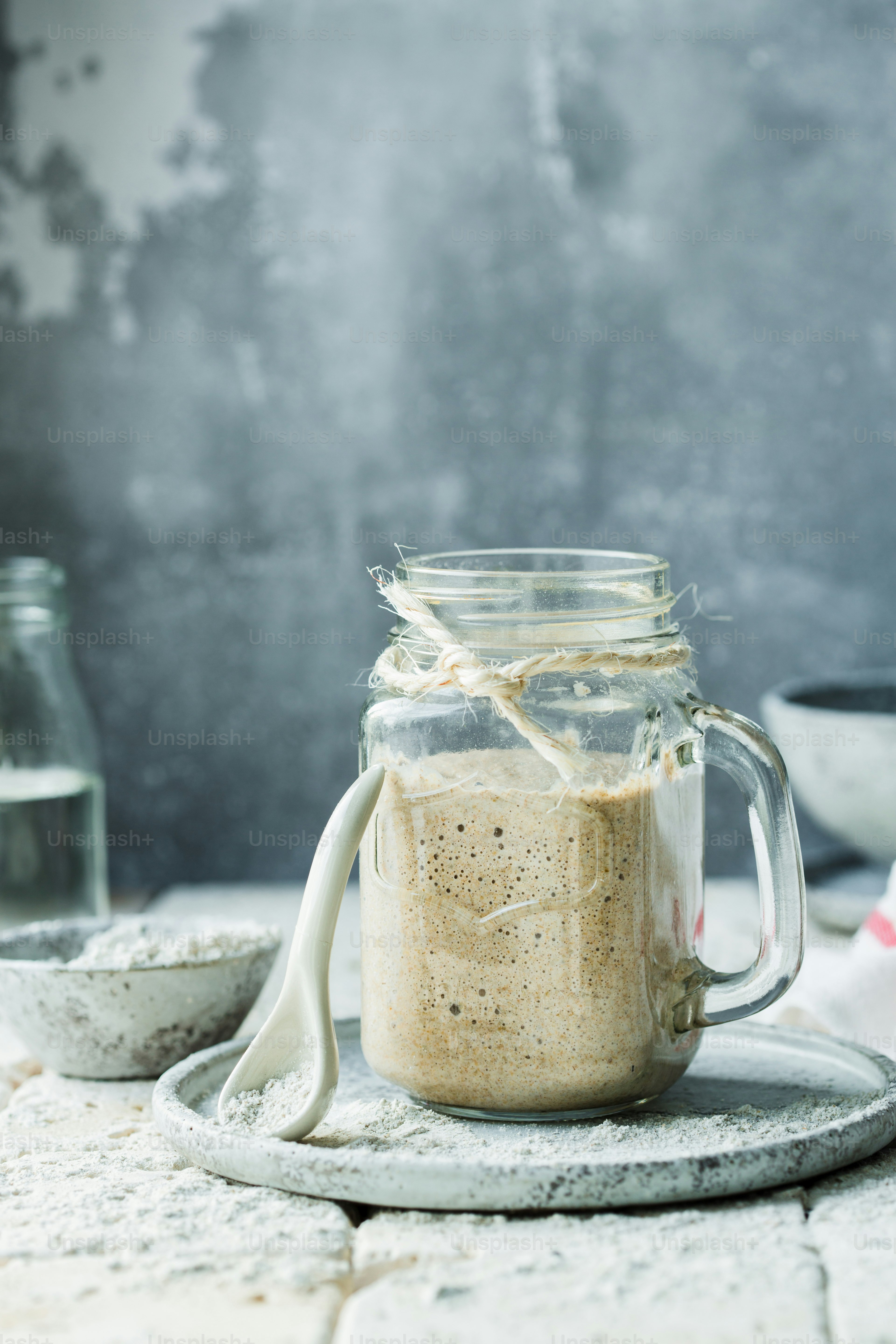 a mason jar filled with a brown liquid