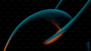 a black background with a blue and orange swirl