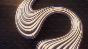 a long exposure photo of a curved object