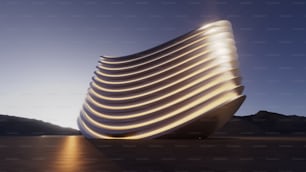 Un edificio che ha la forma di un'onda