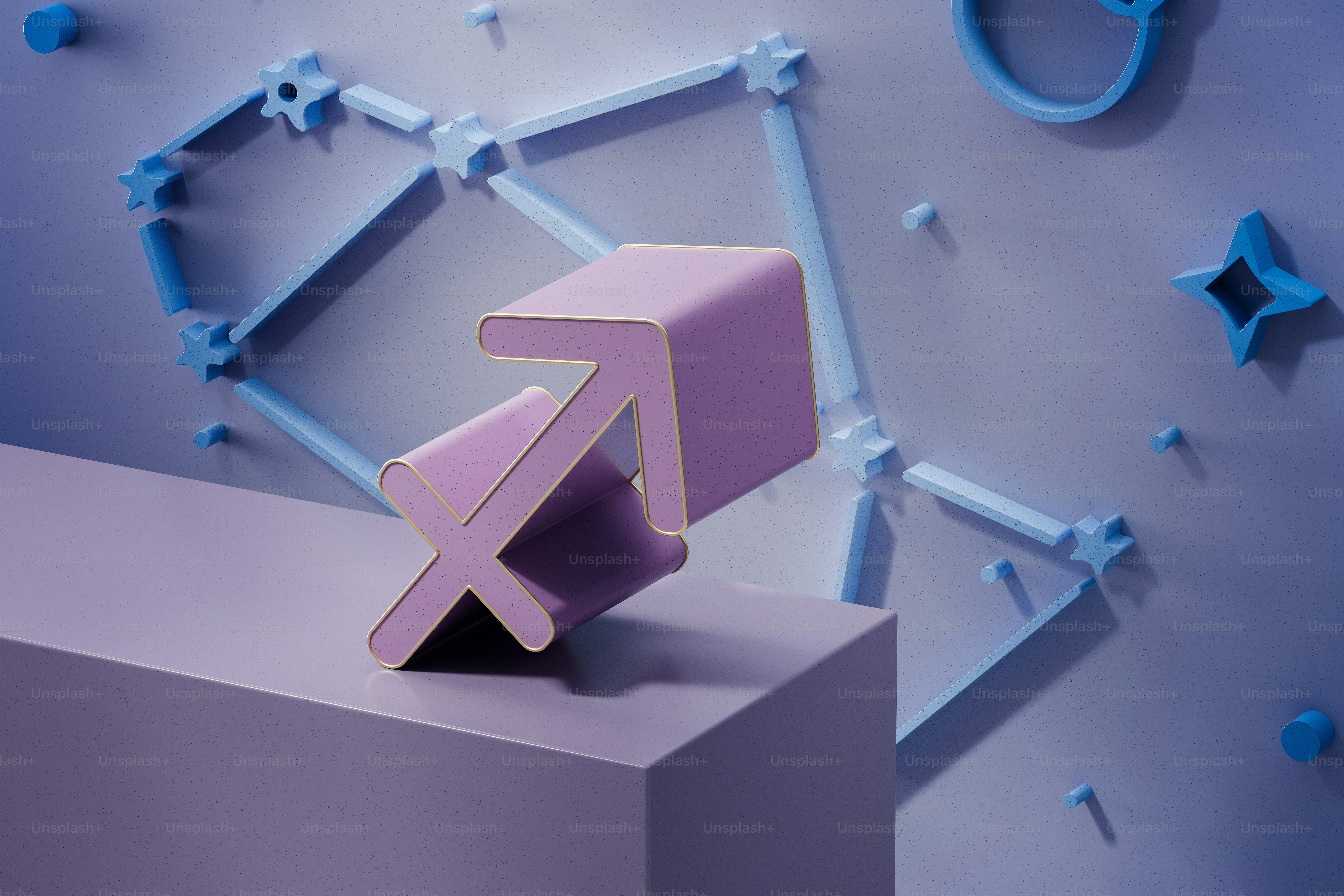 A pink object sitting on top of a white block photo – Zodiac signs ...