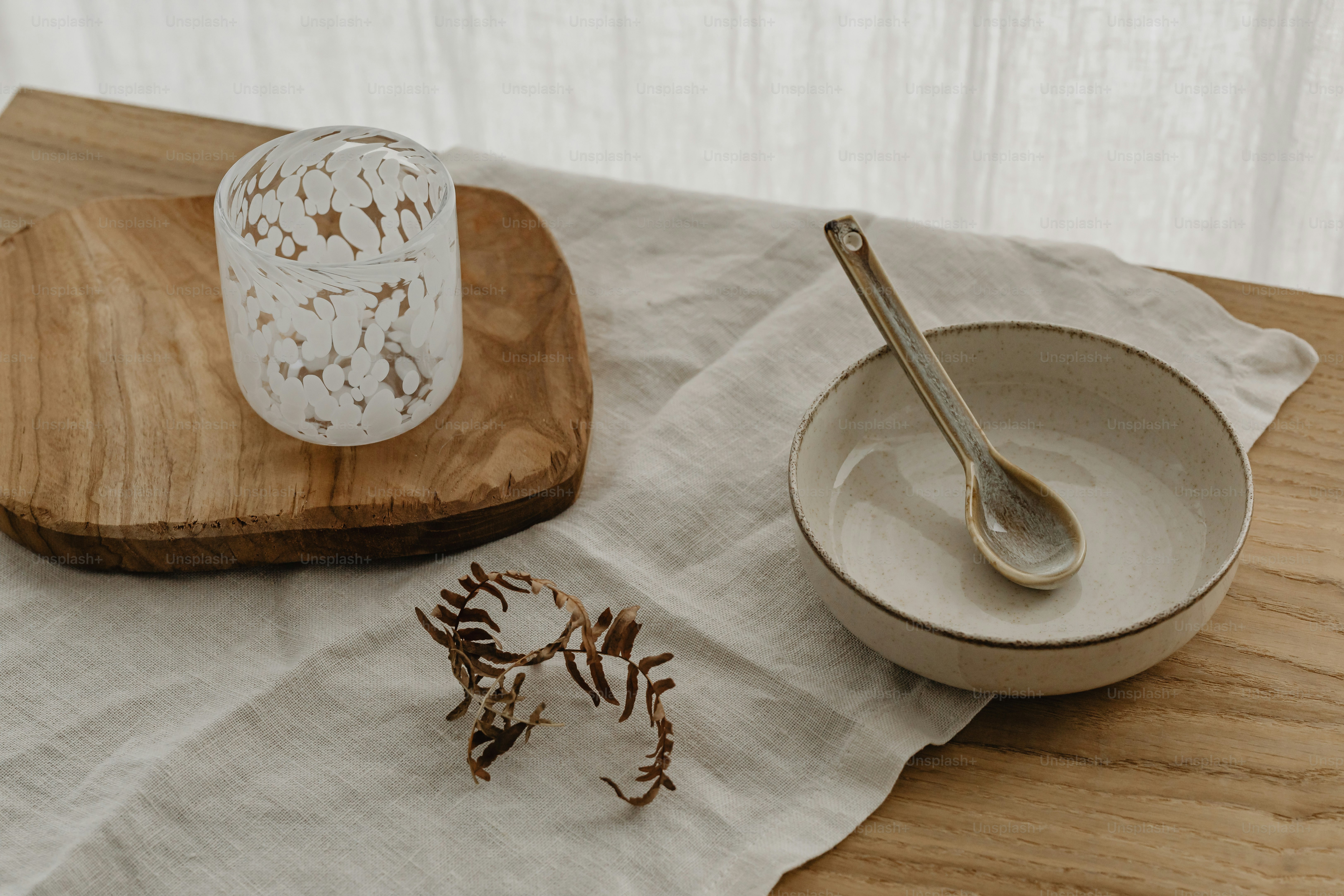 natural linen and dried flowers