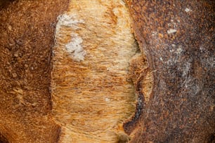 a close up of a loaf of bread