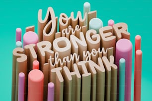 un grupo de lápices con las palabras Eres más fuerte de lo que crees