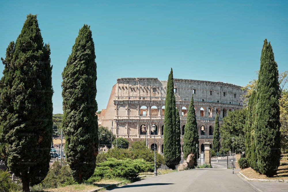 a view of the colossion from across the street