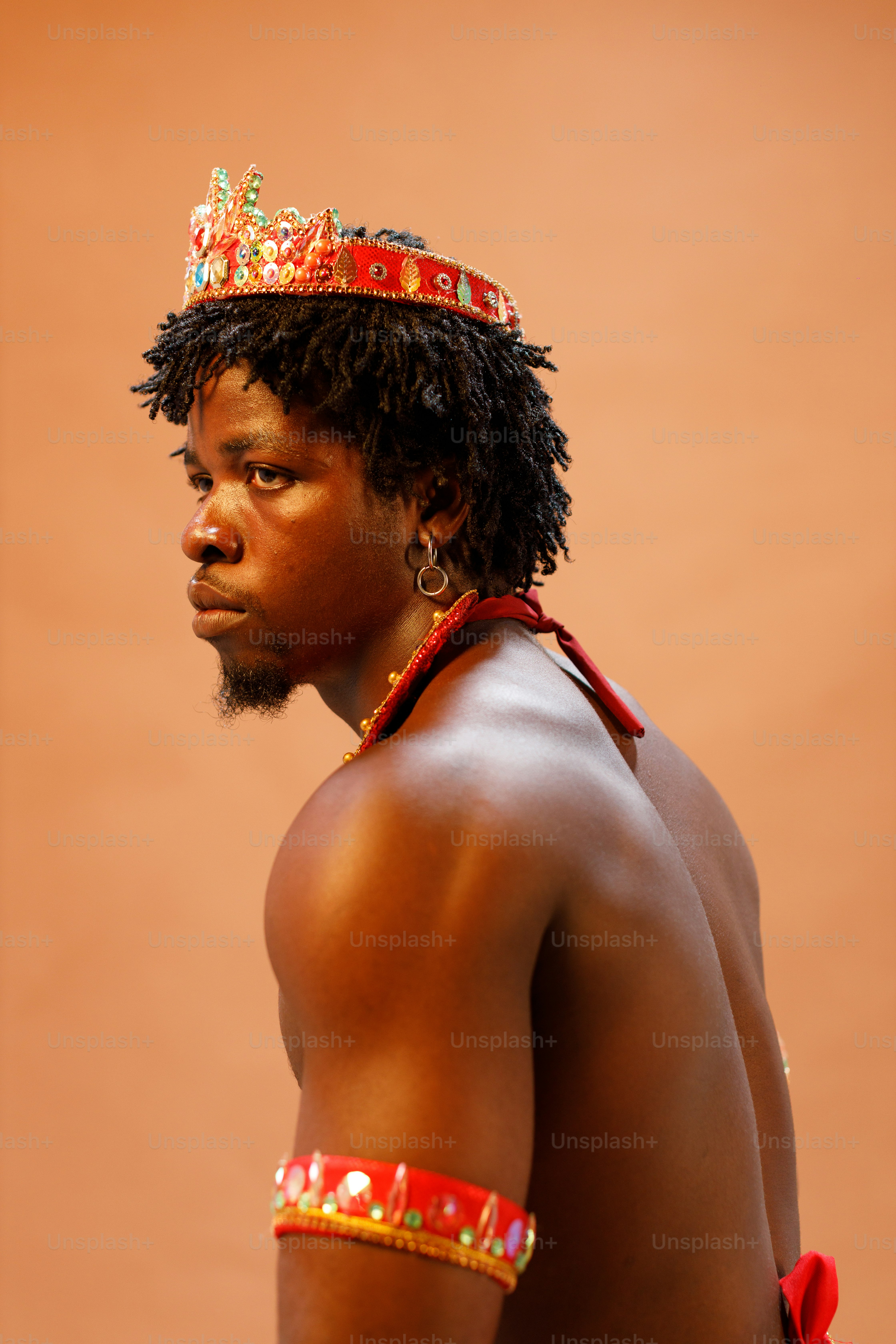 a man with a crown on his head