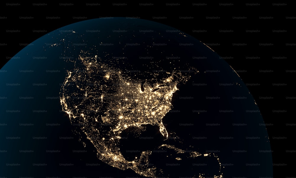 a night view of the united states from space