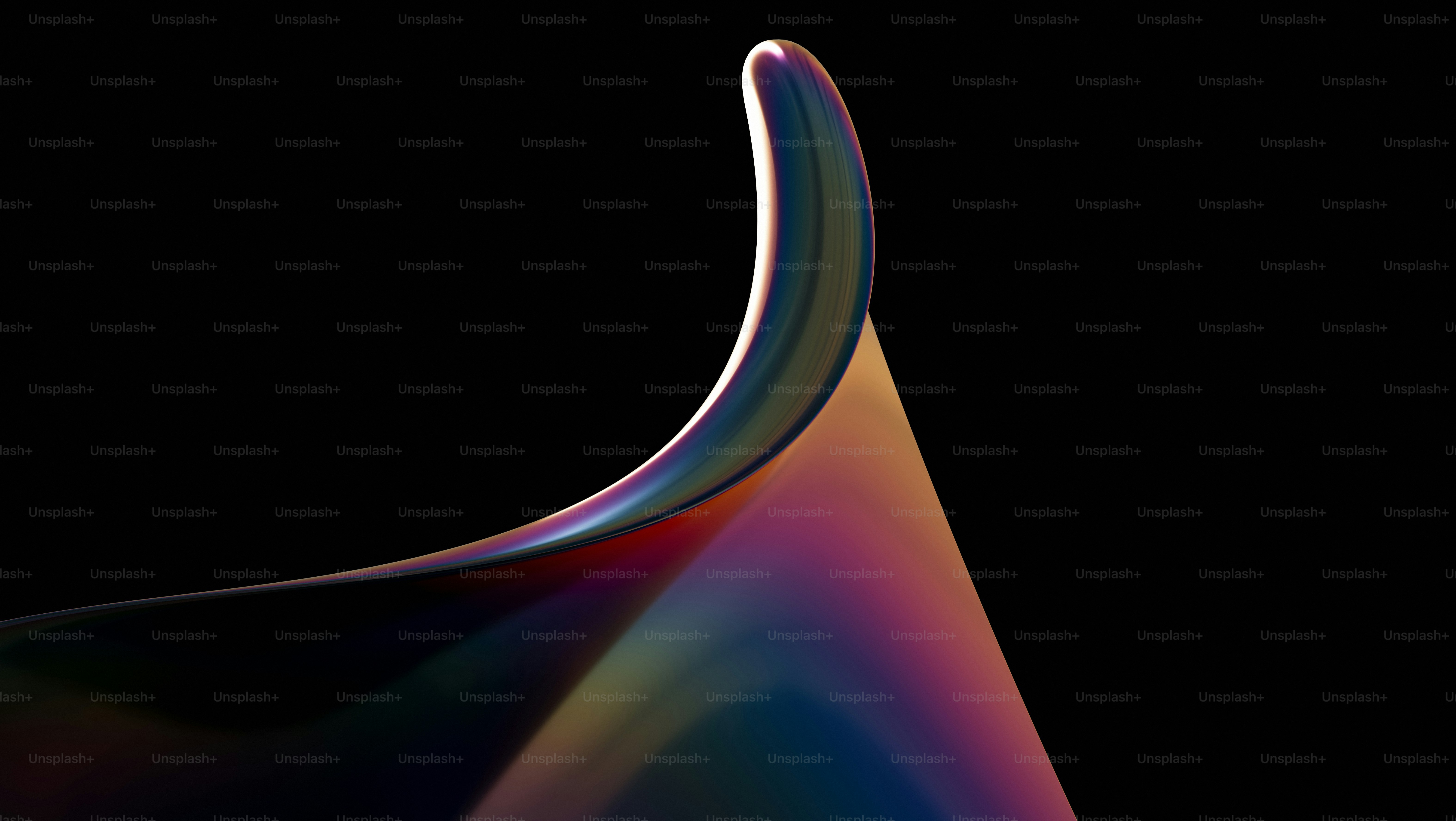 una imagen abstracta de un objeto curvo sobre un fondo negro
