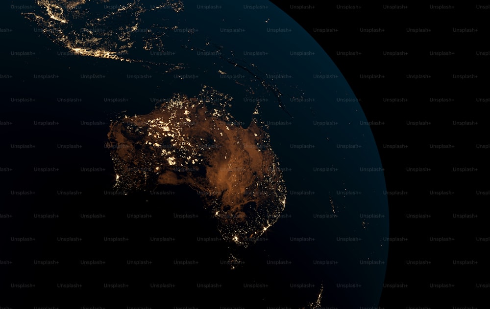 a view of the earth from space at night