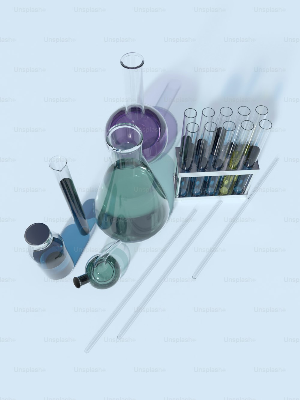 a group of laboratory equipment sitting on top of a table