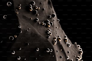 drops of water on a rock in the dark