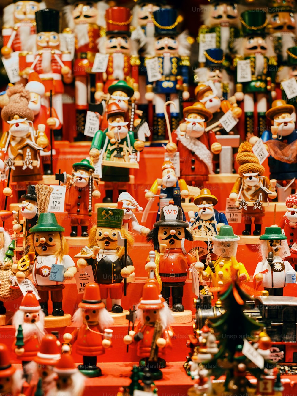 a bunch of toy figurines that are on display