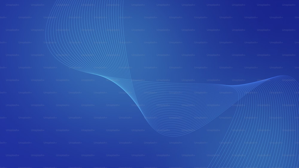 a blue background with wavy lines