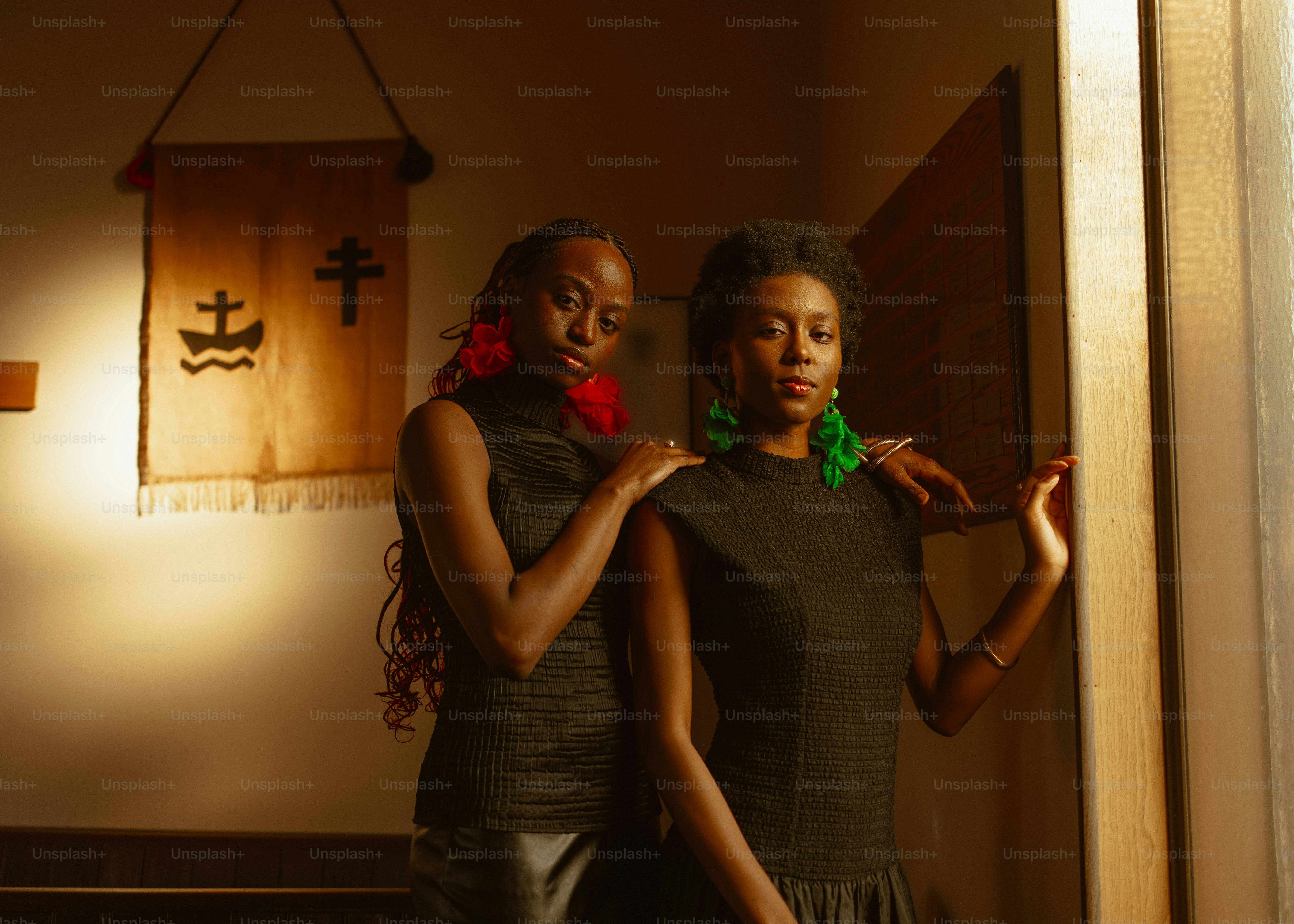 a couple of women standing next to each other