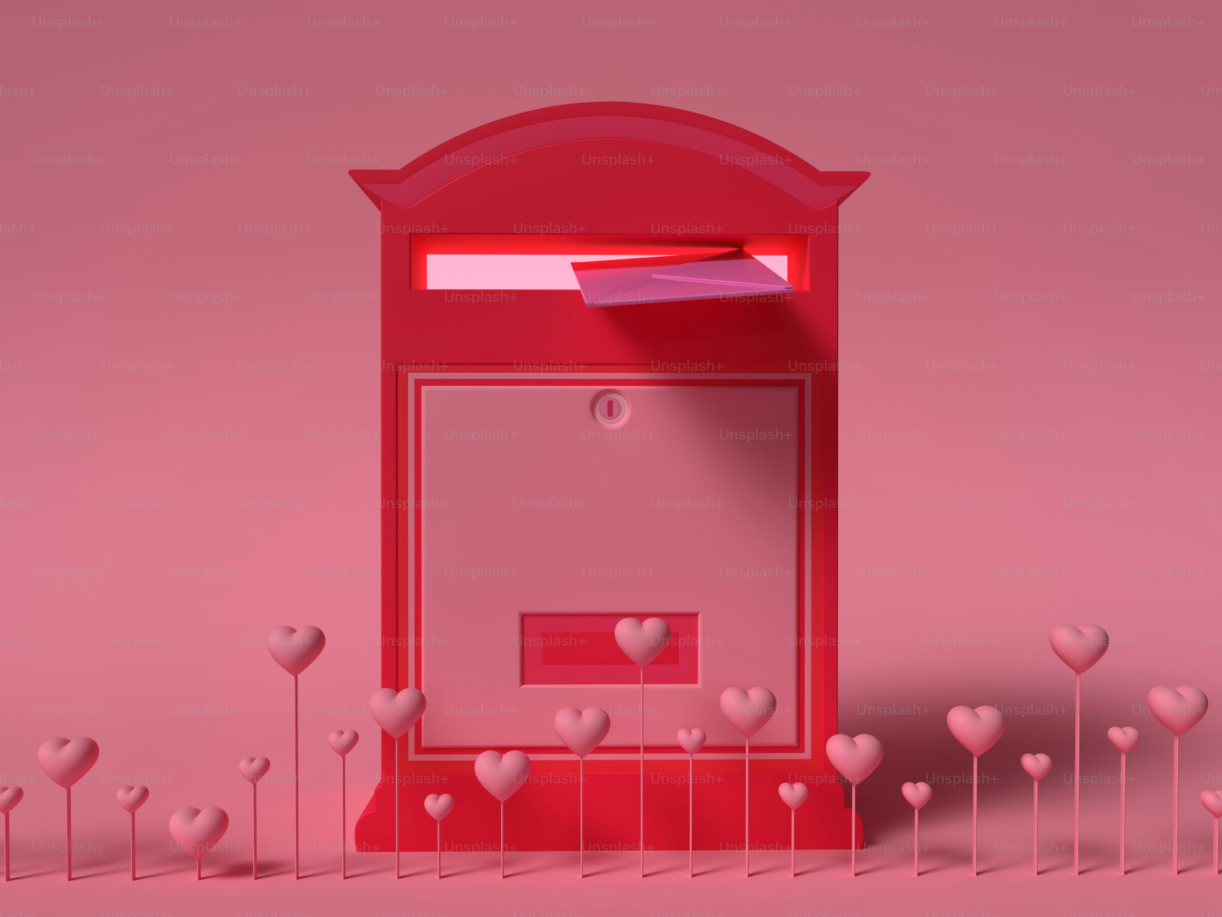 A red mailbox with hearts surrounding it photo – Love Image on Unsplash