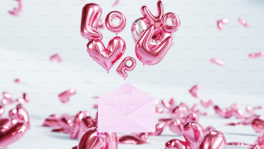 Premium Vector  3 heart shaped pink color balloons.
