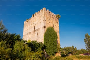 Medieval tower in Espinosa de los monteros, Burgos, Spain.