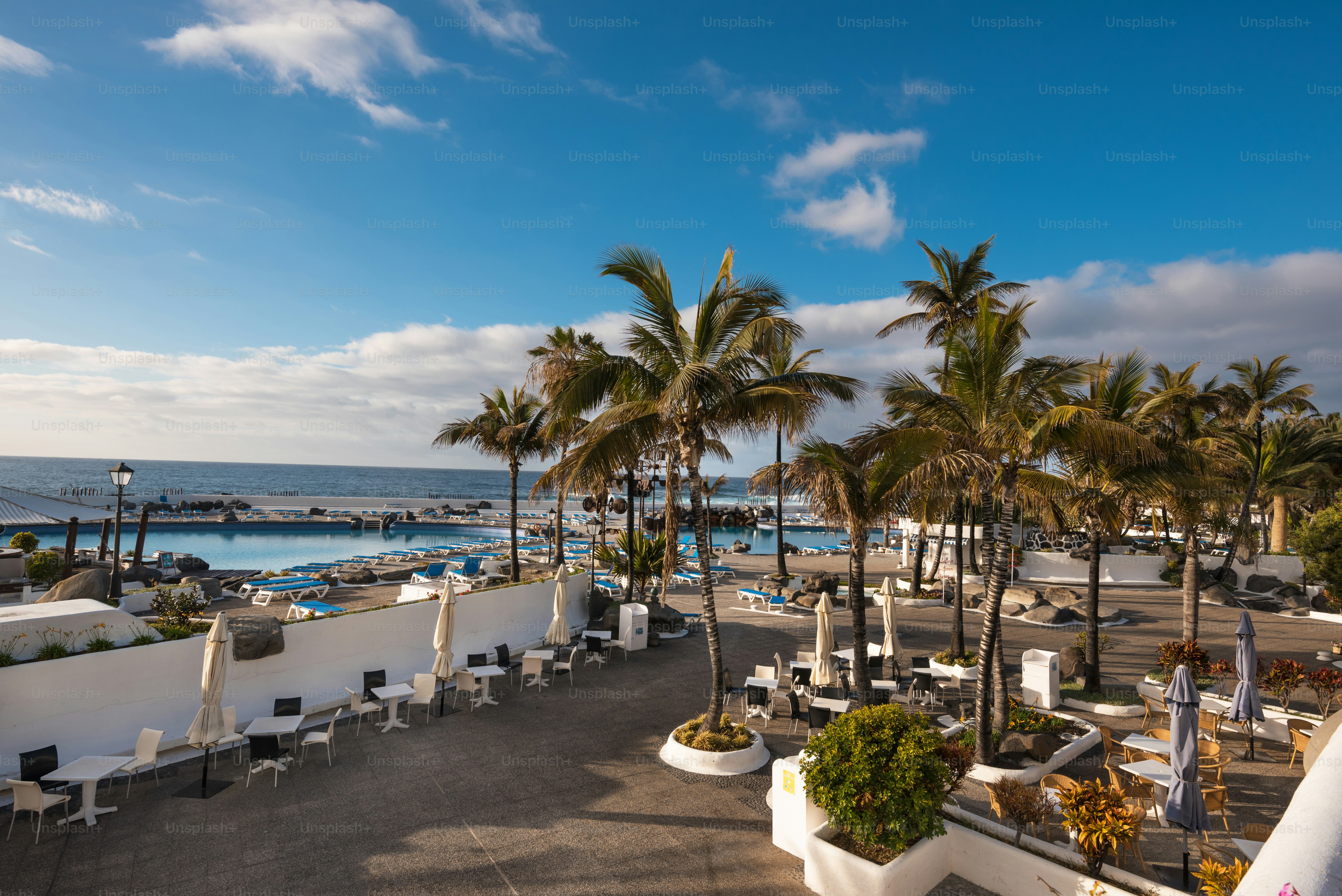 Lago Martianez pools in Puerto de la Cruz, Tenerife, Canary islands, Spain.