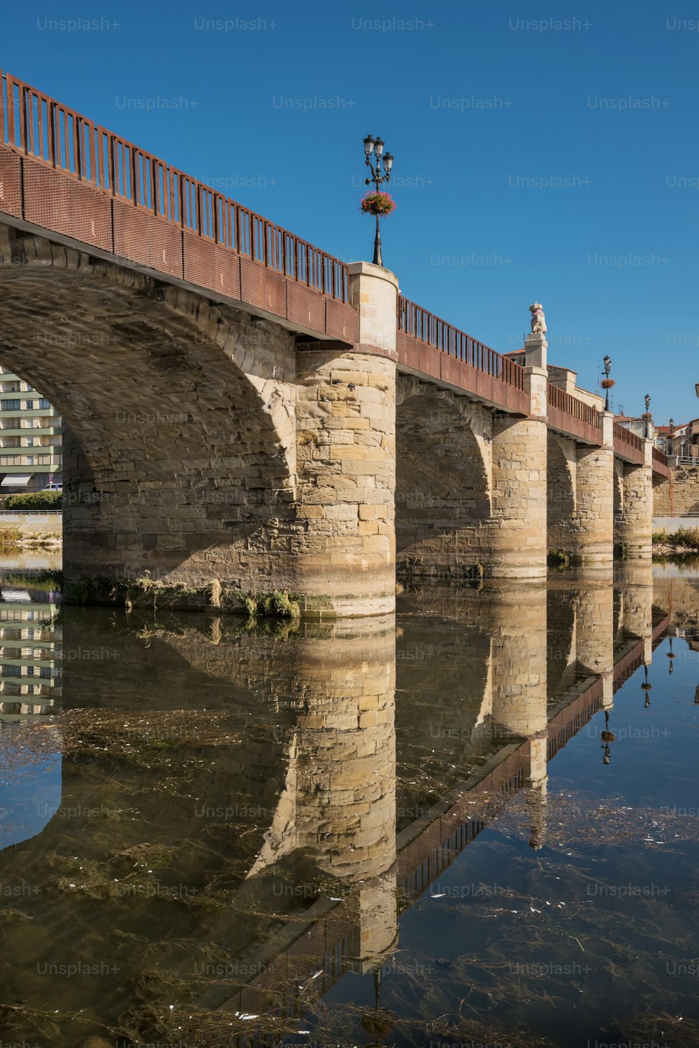 Bridge over Ebro river in Miranda de Ebro, Burgos, Spain.