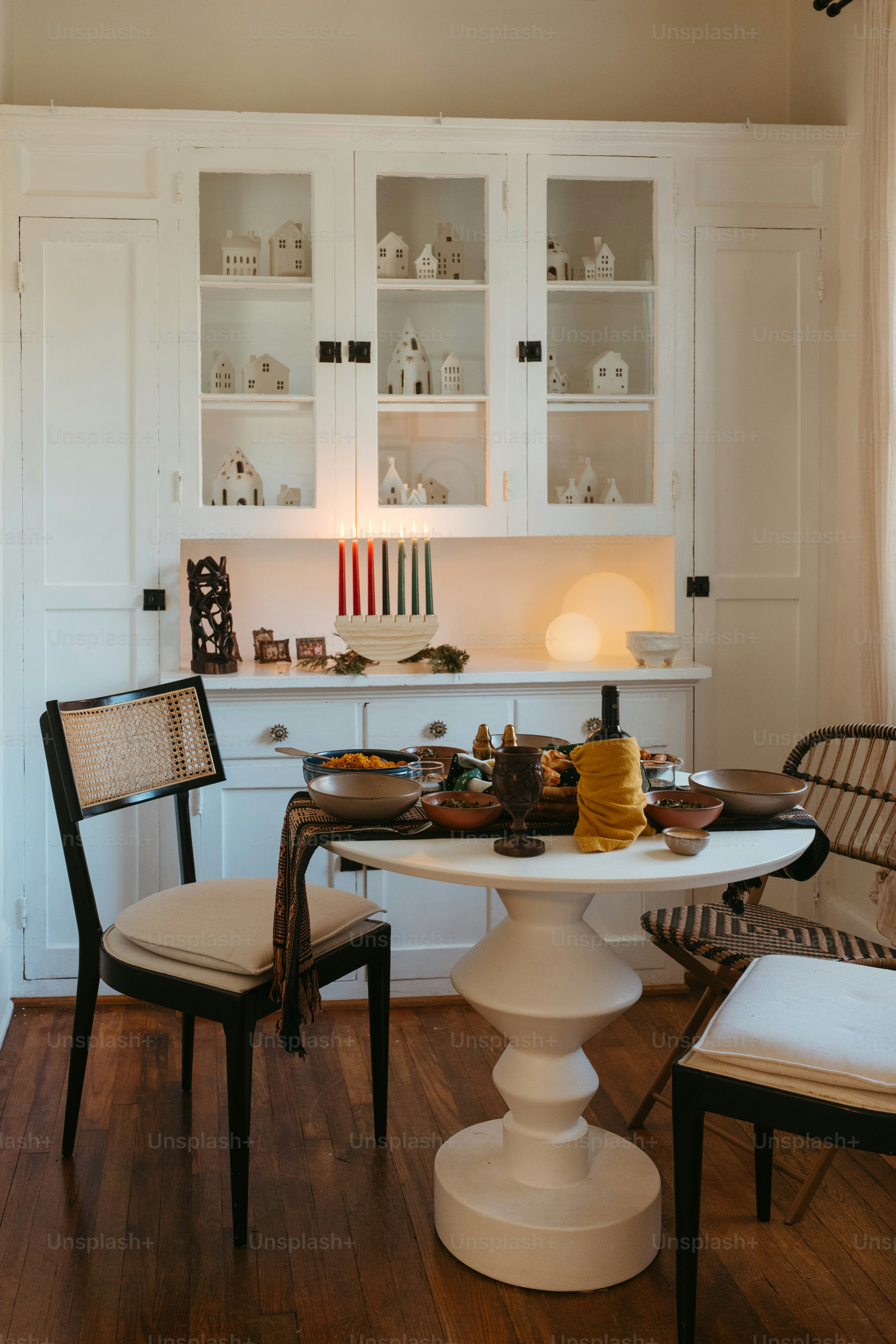 A dining room table with a cake on top of it photo – Celebration Image ...