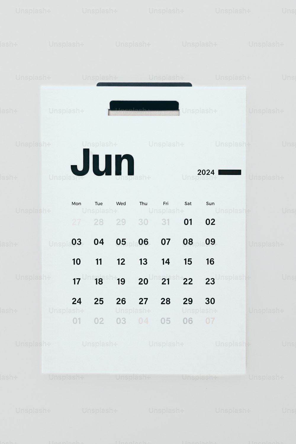 a calendar with the word june on it