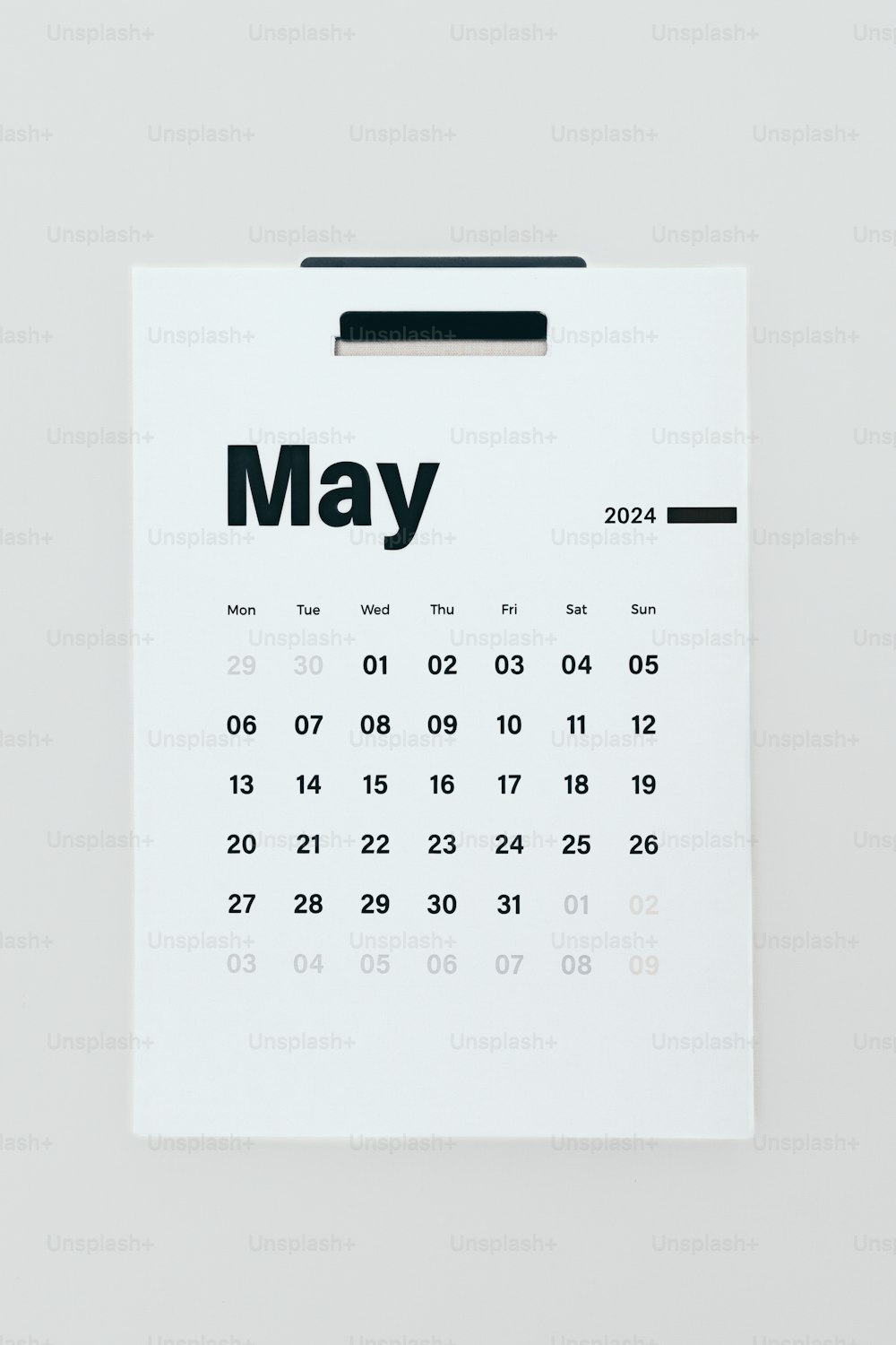 a calendar with the date may on it