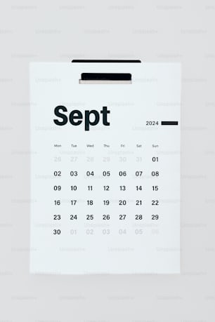 a calendar with the word sep on it