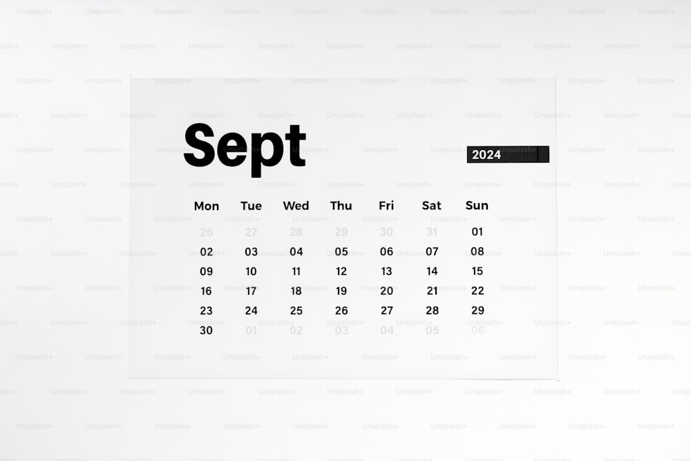 9 月のカレンダー