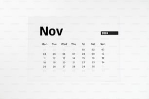 ein Kalender mit einem schwarz-weißen Design darauf
