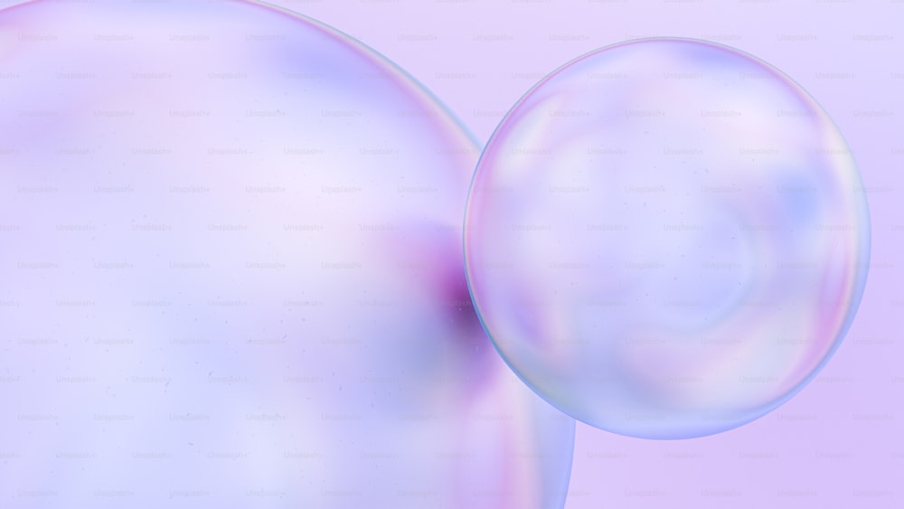 soap bubbles floating in the air on a pink background