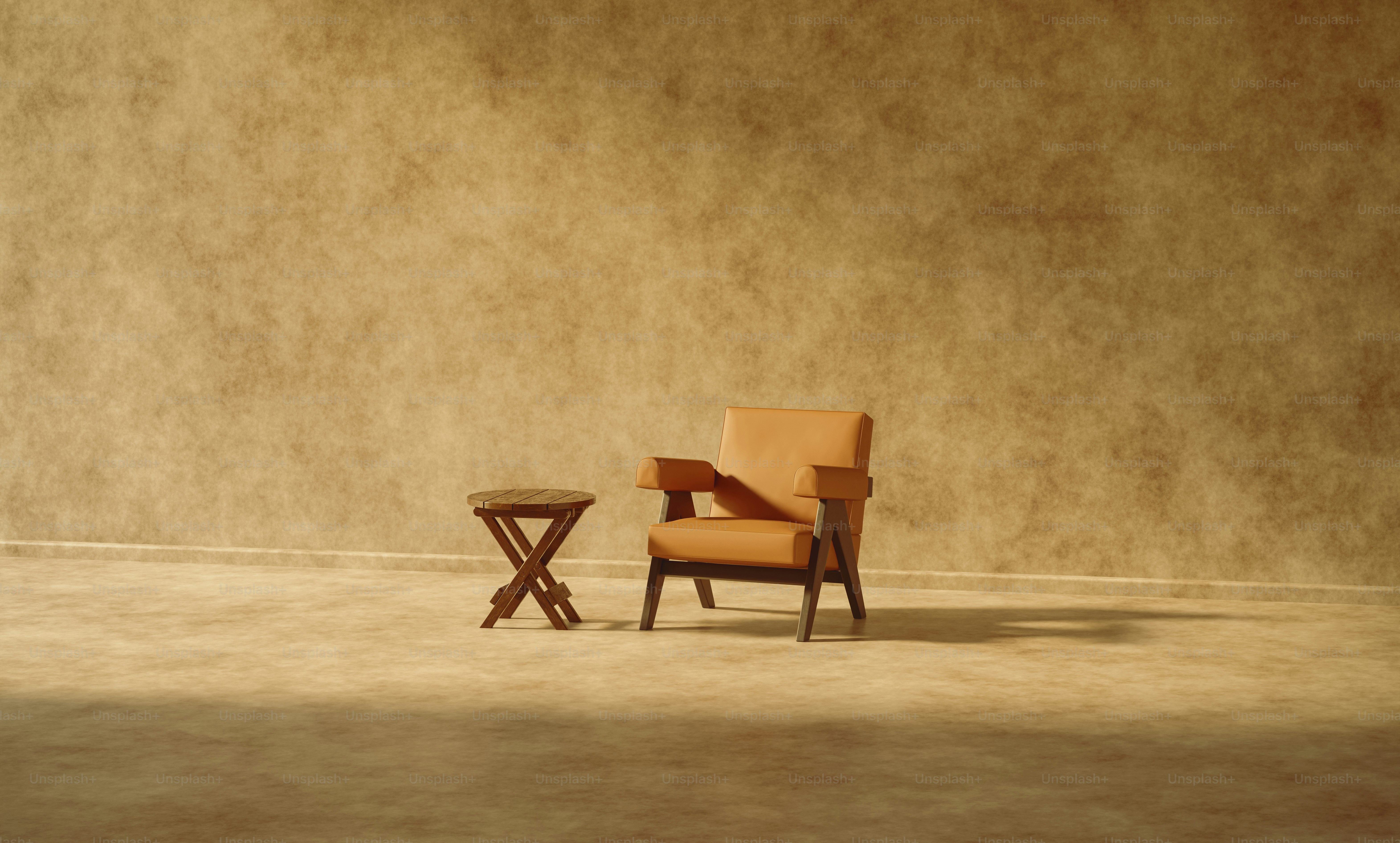 a chair and a table in a room