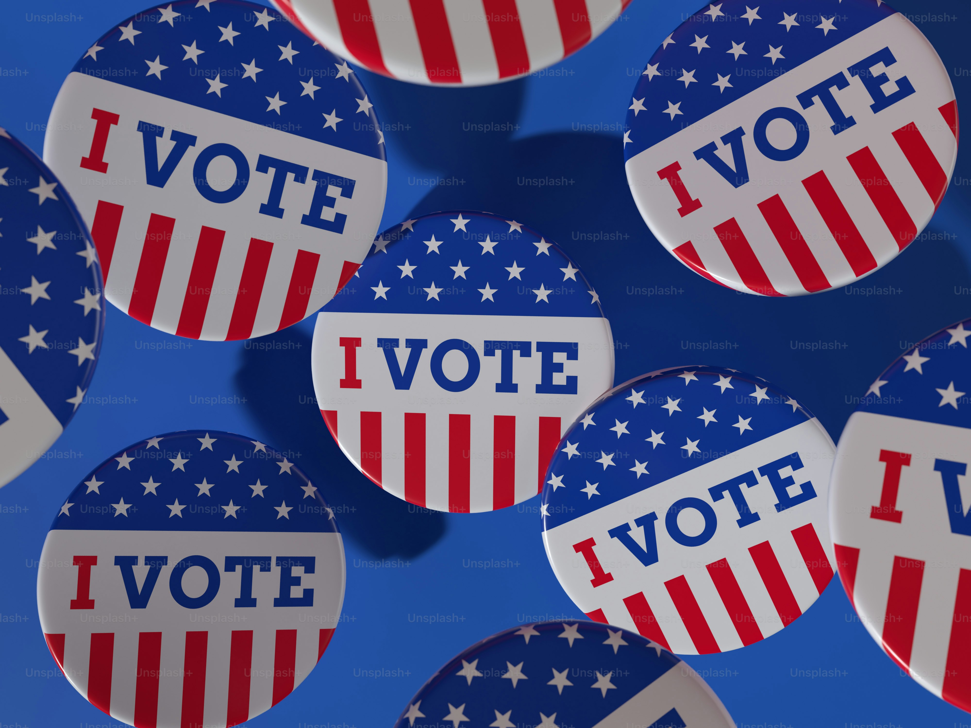 a bunch of buttons that say i vote