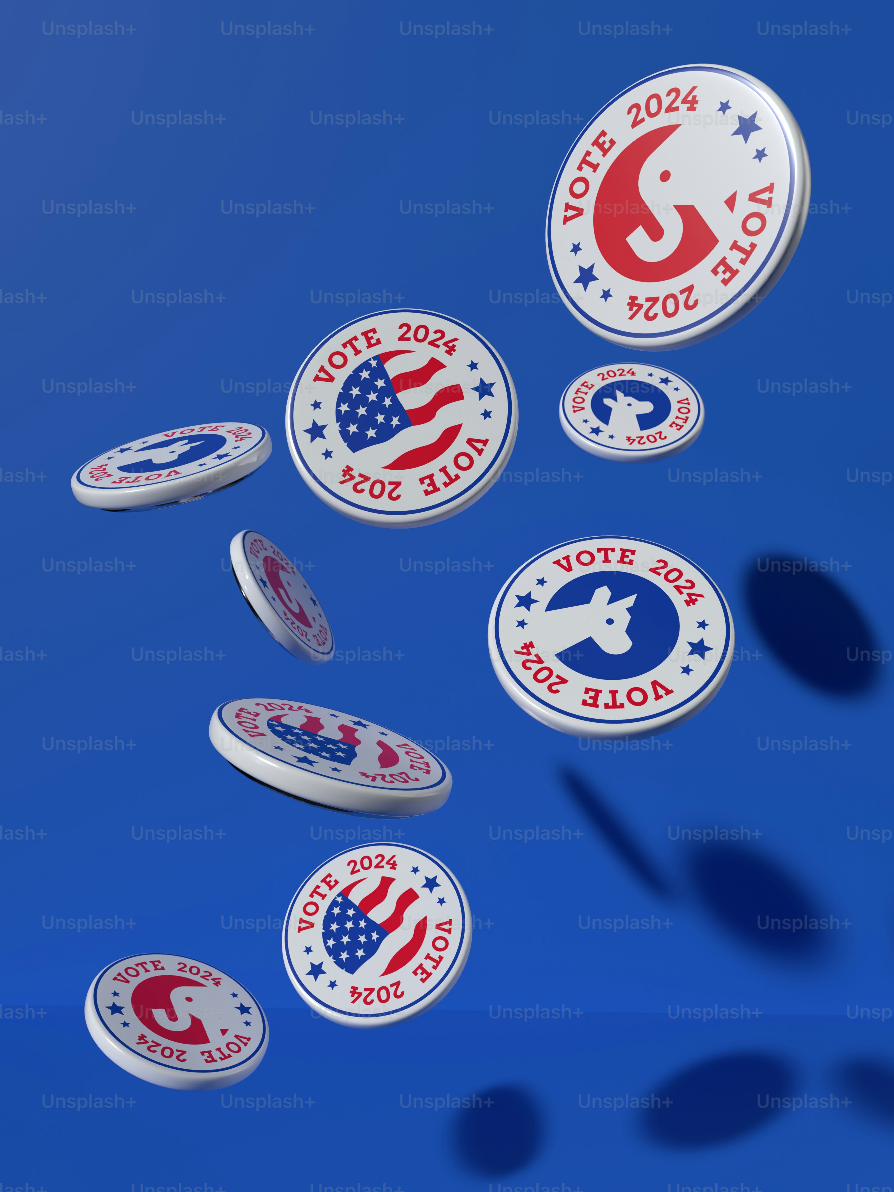 un grupo de botones volando por el aire