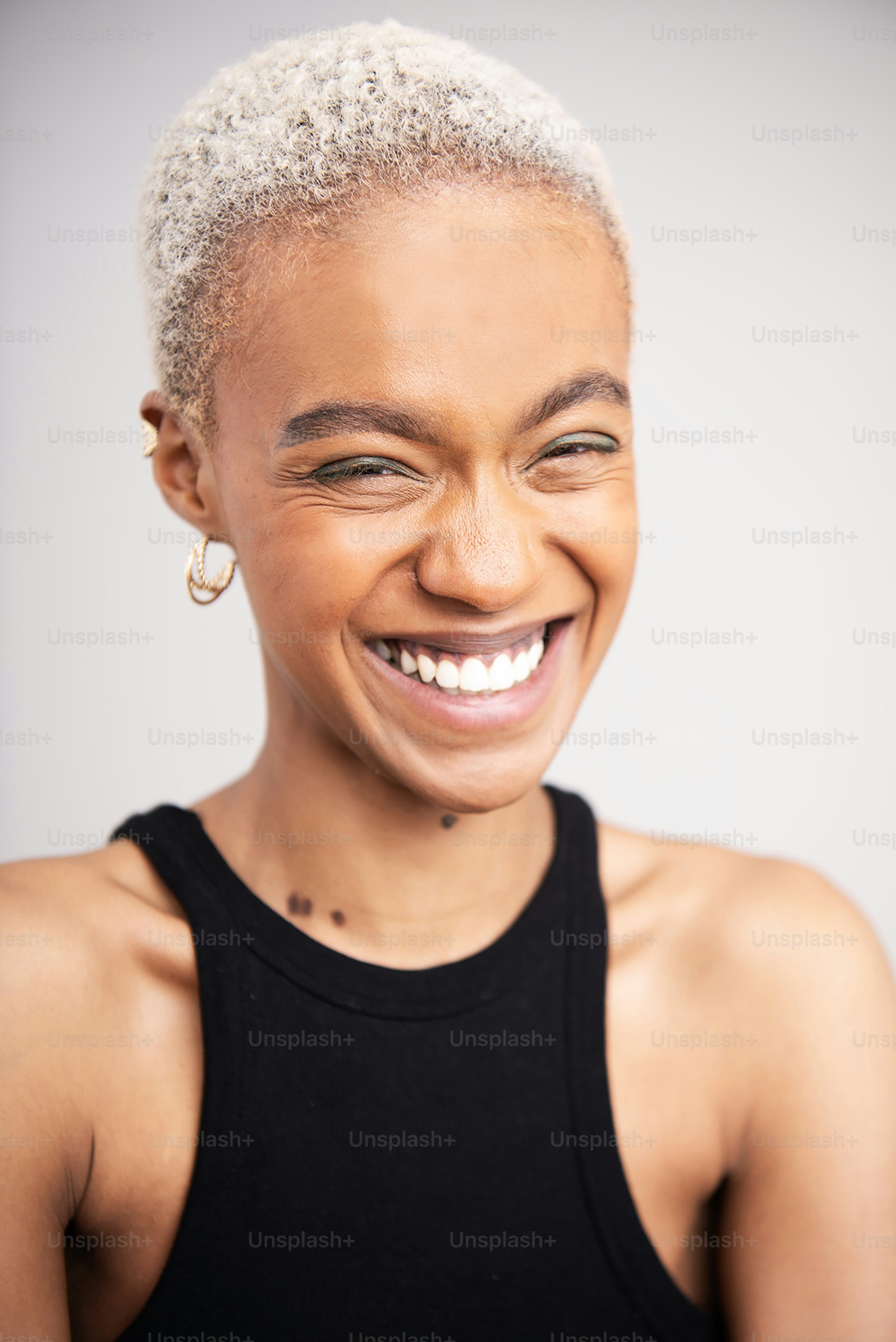 a woman with a smile on her face