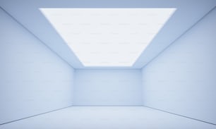 an empty room with a skylight in it