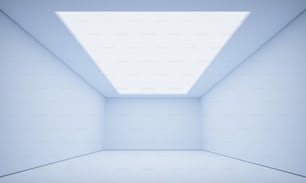 ein leerer Raum mit einem Oberlicht darin
