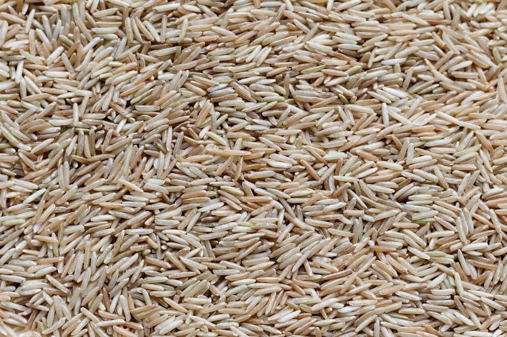 um close up de uma pilha de arroz