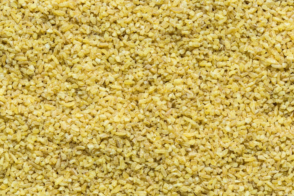 a close up of a yellow rice texture
