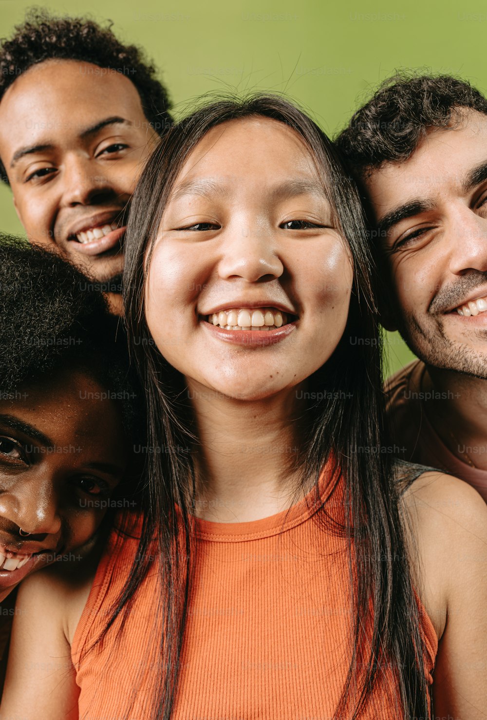 a group of people standing next to each other