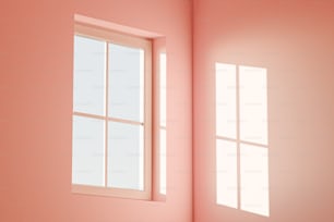 a room with two windows and a white wall