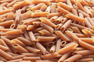 a close up of a pile of pasta noodles