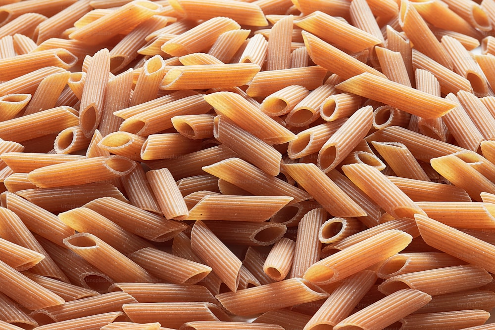 a close up of a pile of pasta noodles