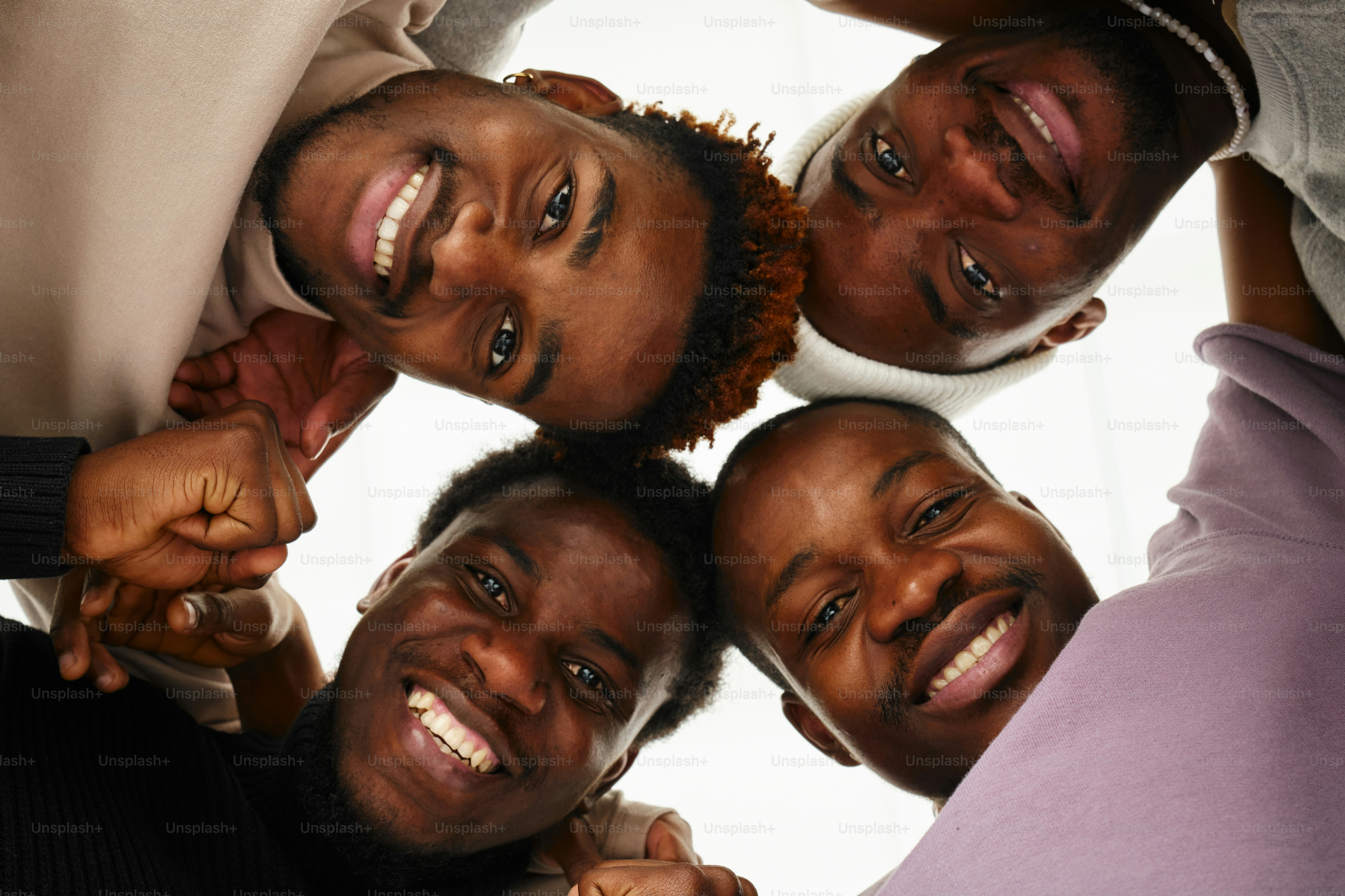 a group of people standing in a circle