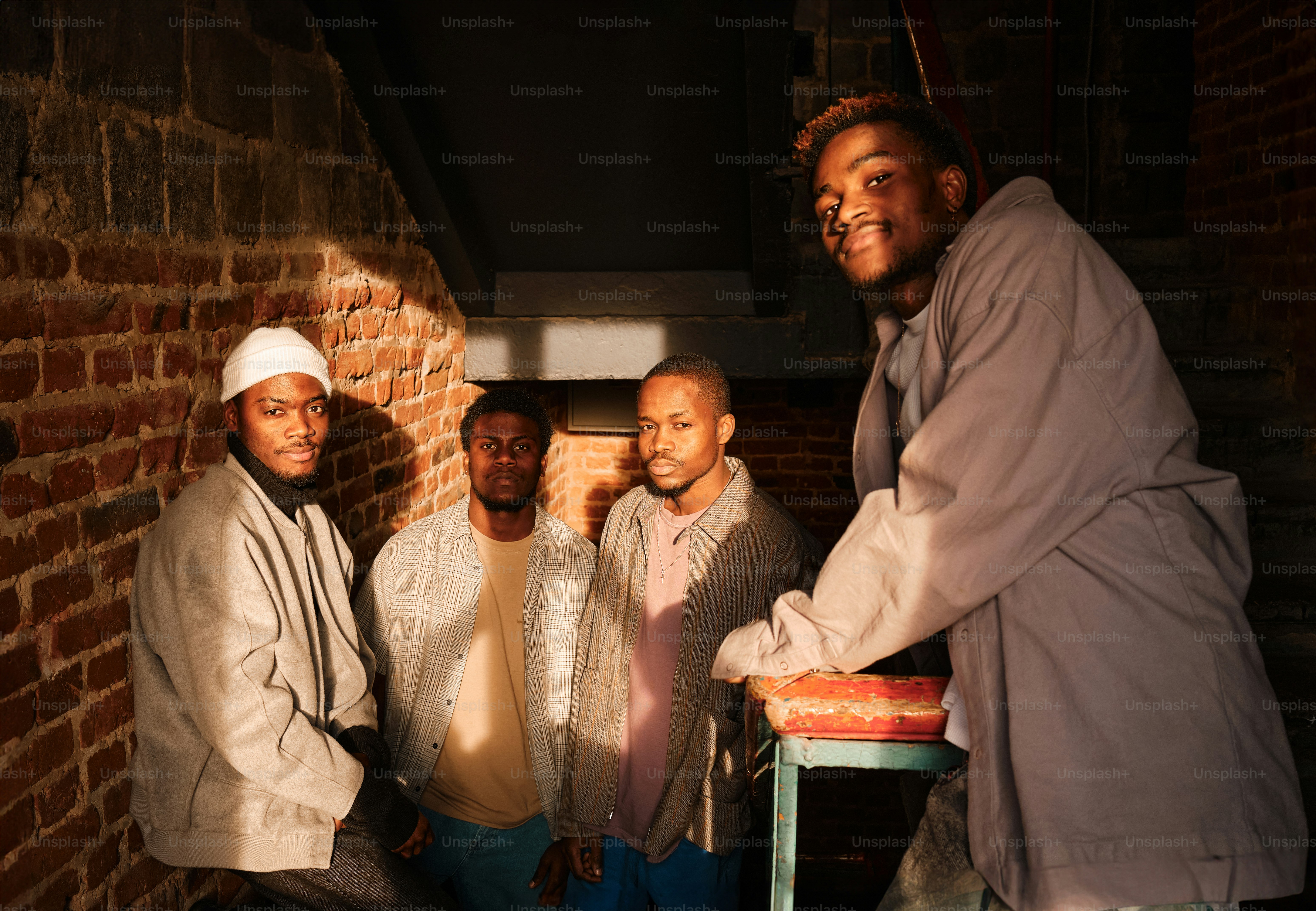 a group of men standing next to each other