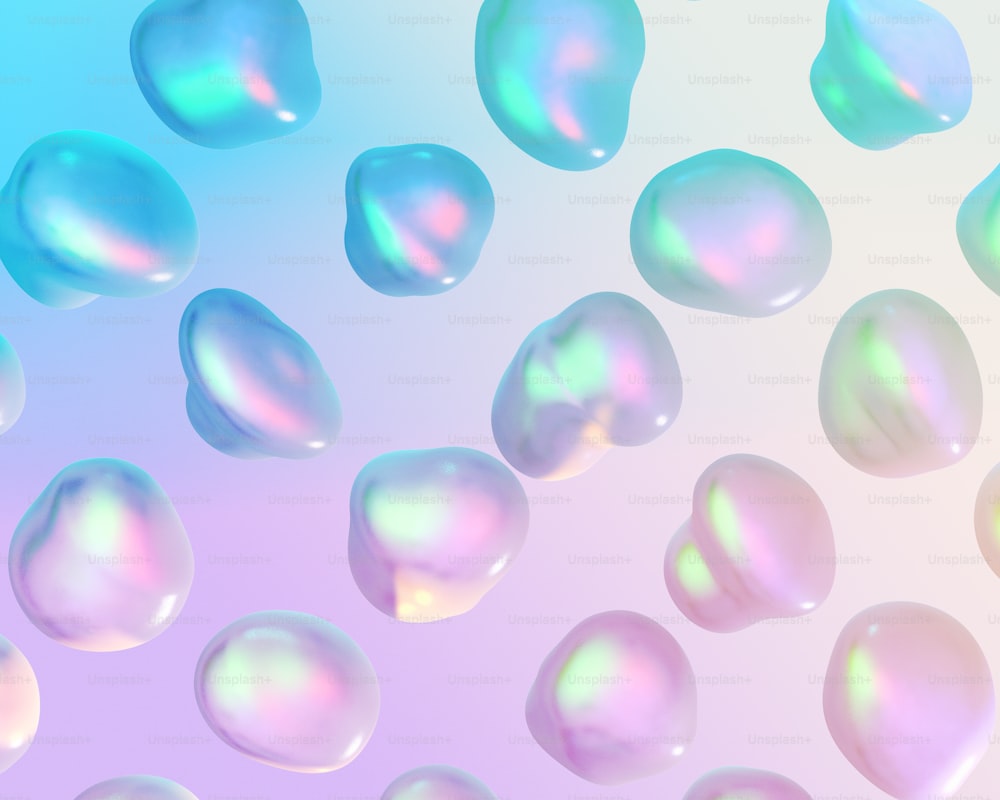 un montón de burbujas flotando en el aire