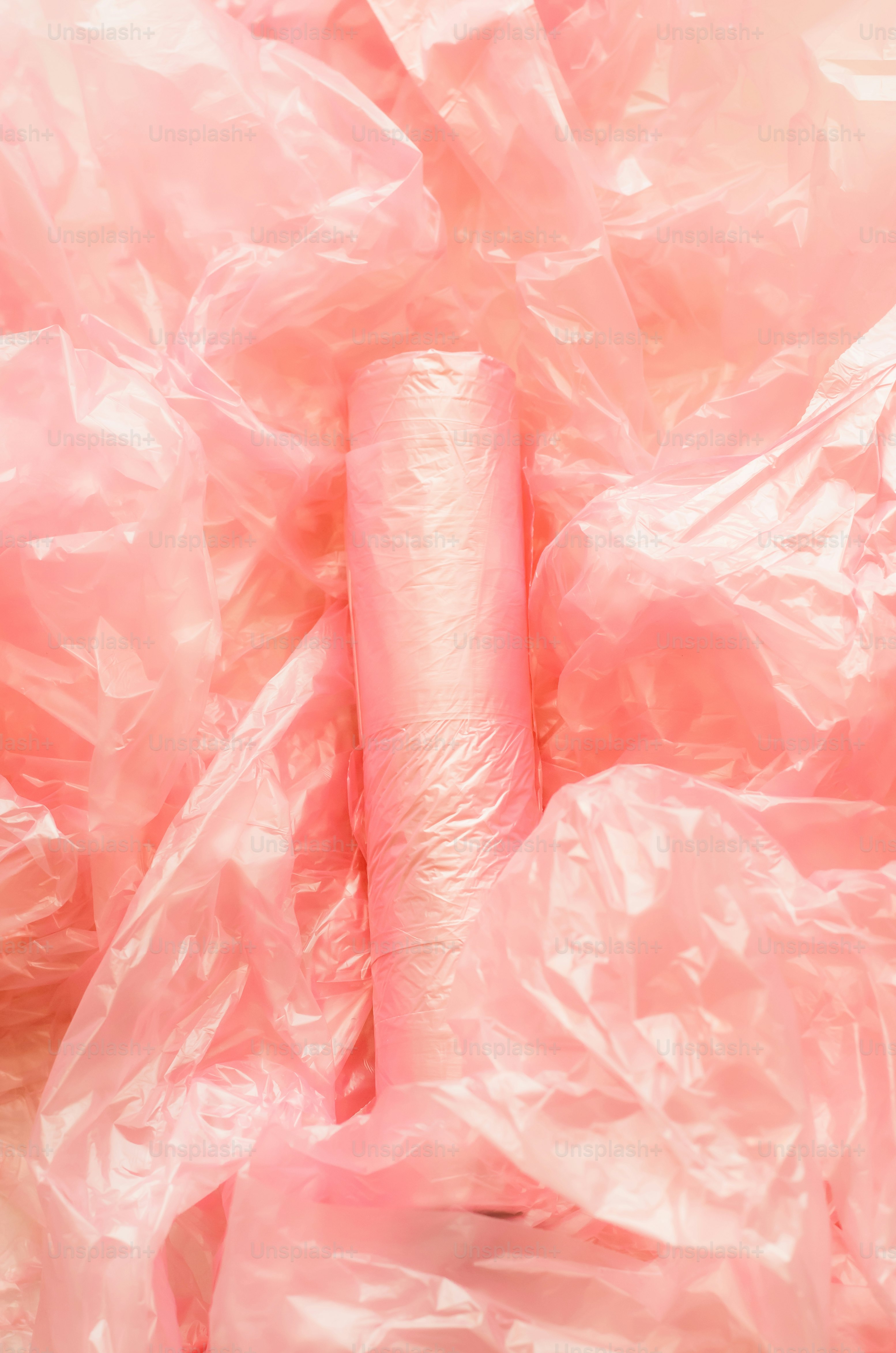 eine Rolle Toilettenpapier in Plastik eingewickelt