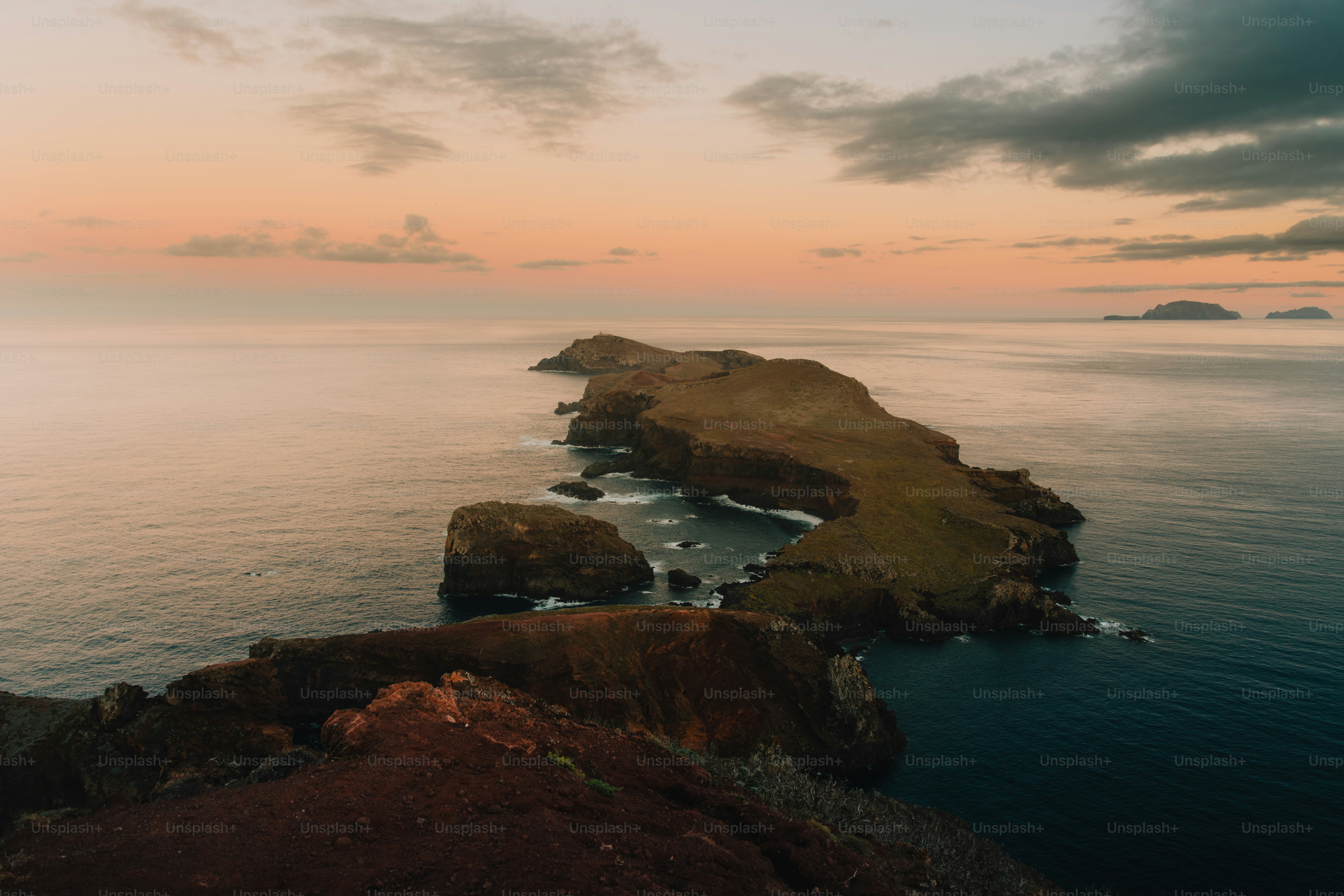 a view of the ocean from a cliff