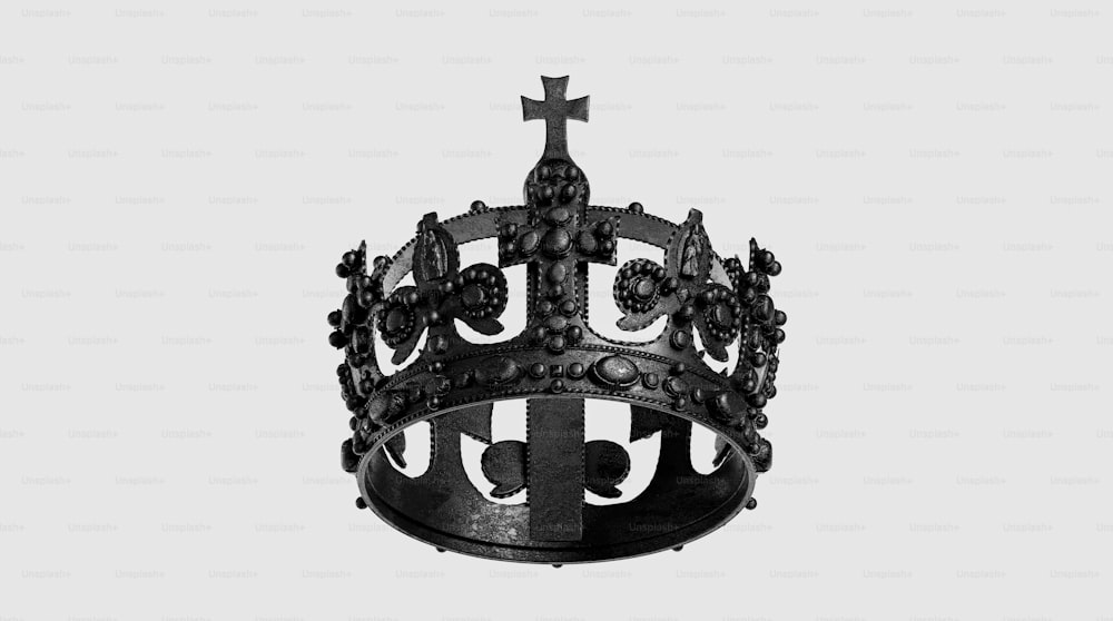 una corona con una cruz encima
