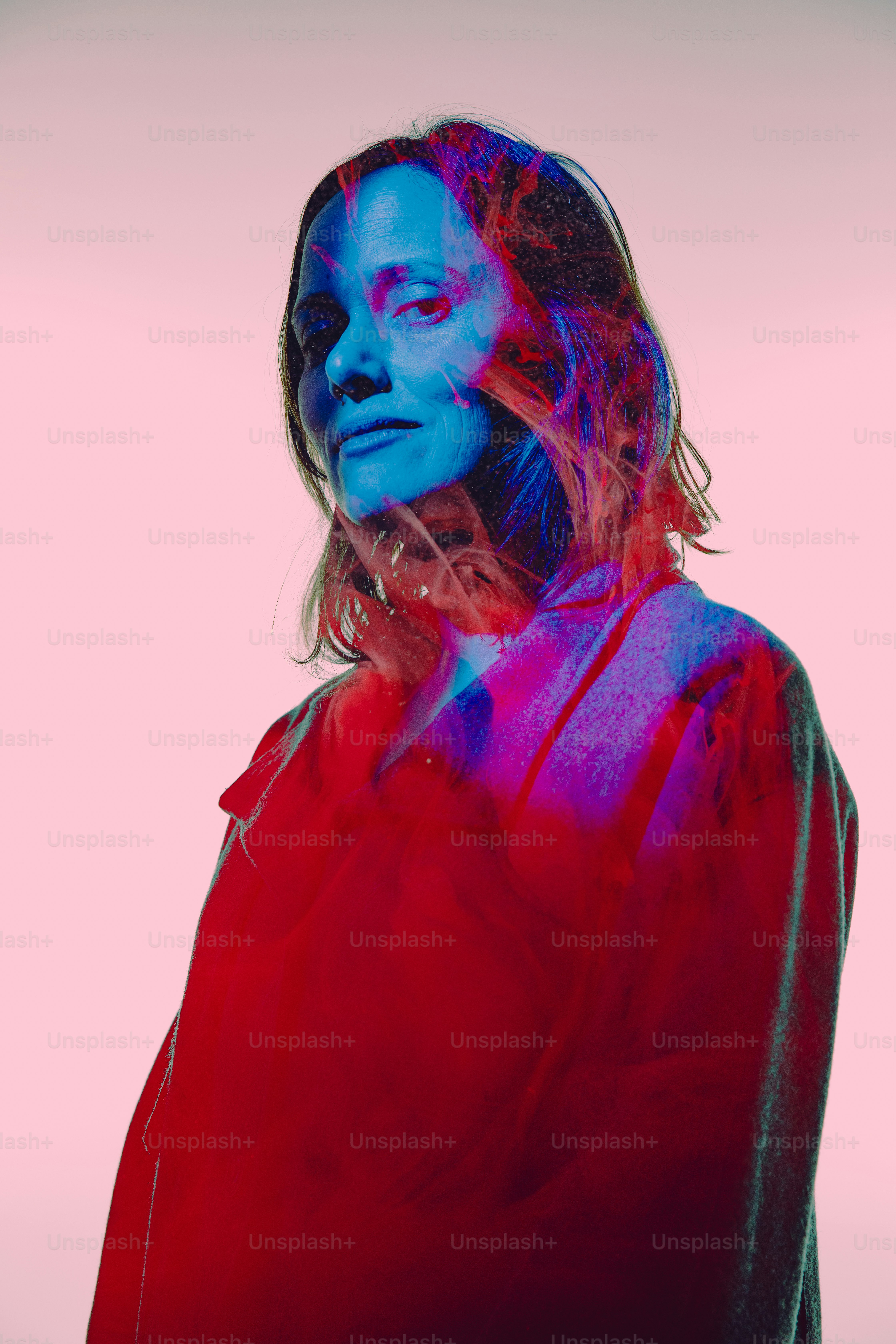 A woman in a black dress with red hair photo – Digital image Image on ...