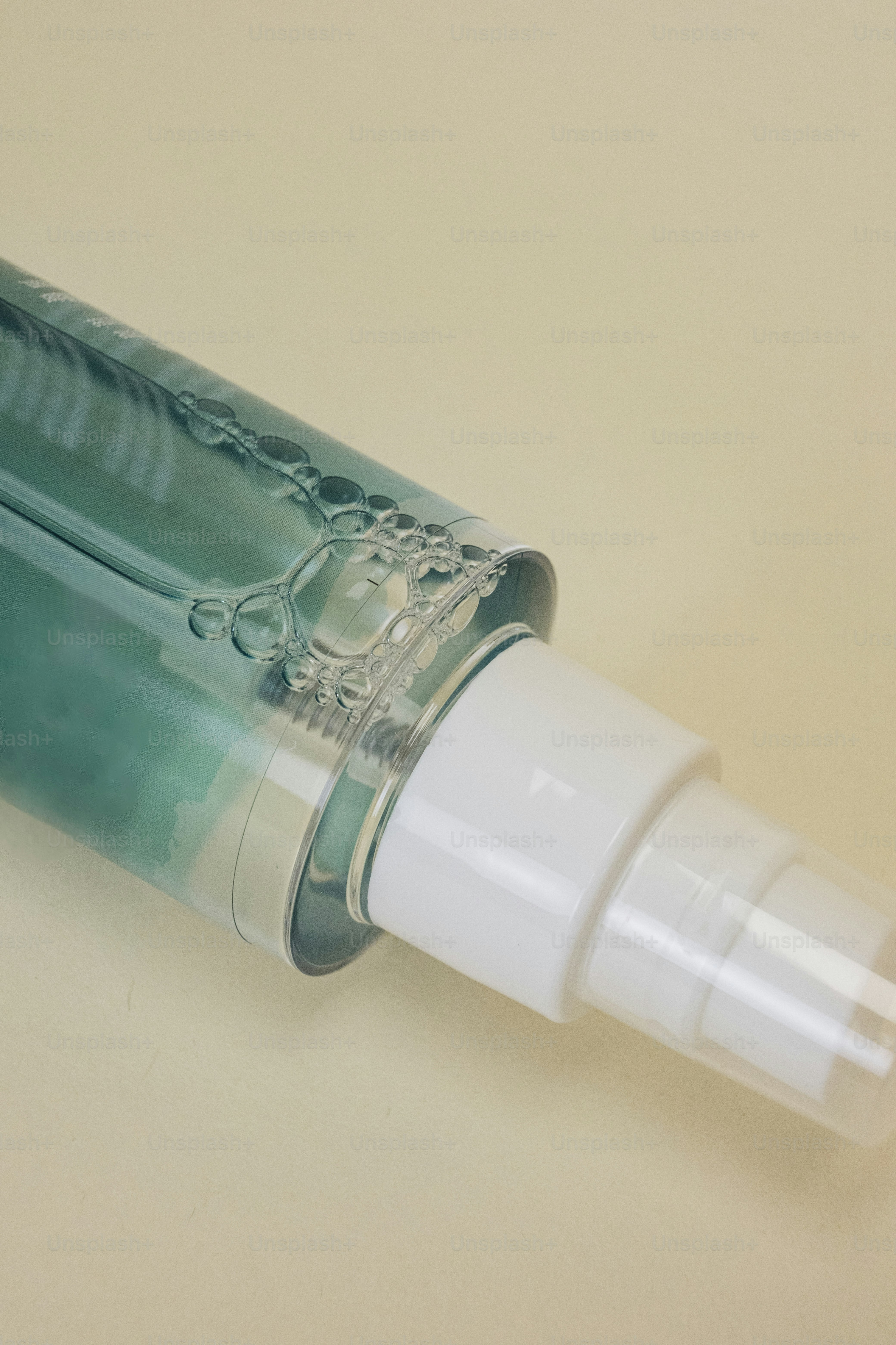 a bottle of mouthwash sitting on a table